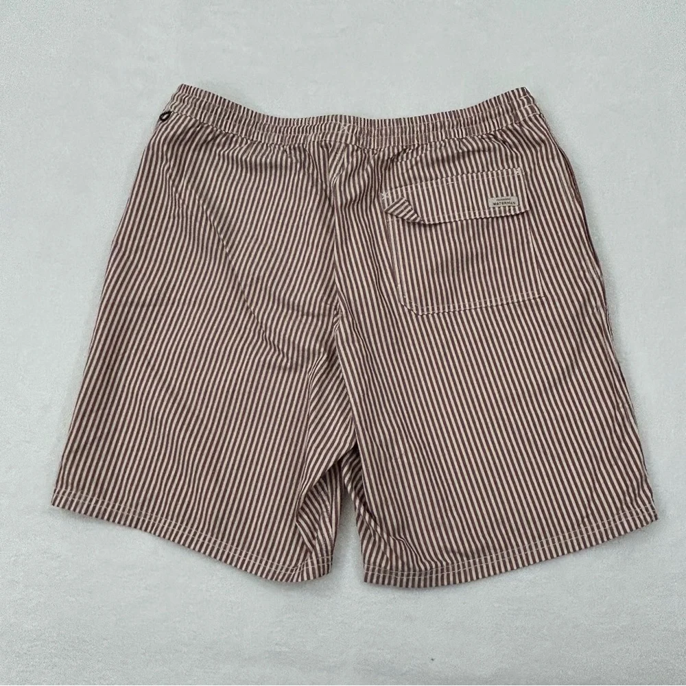 Quiksilver Waterman Collection Burgundy White Striped Swim Trunks Board Short XL
